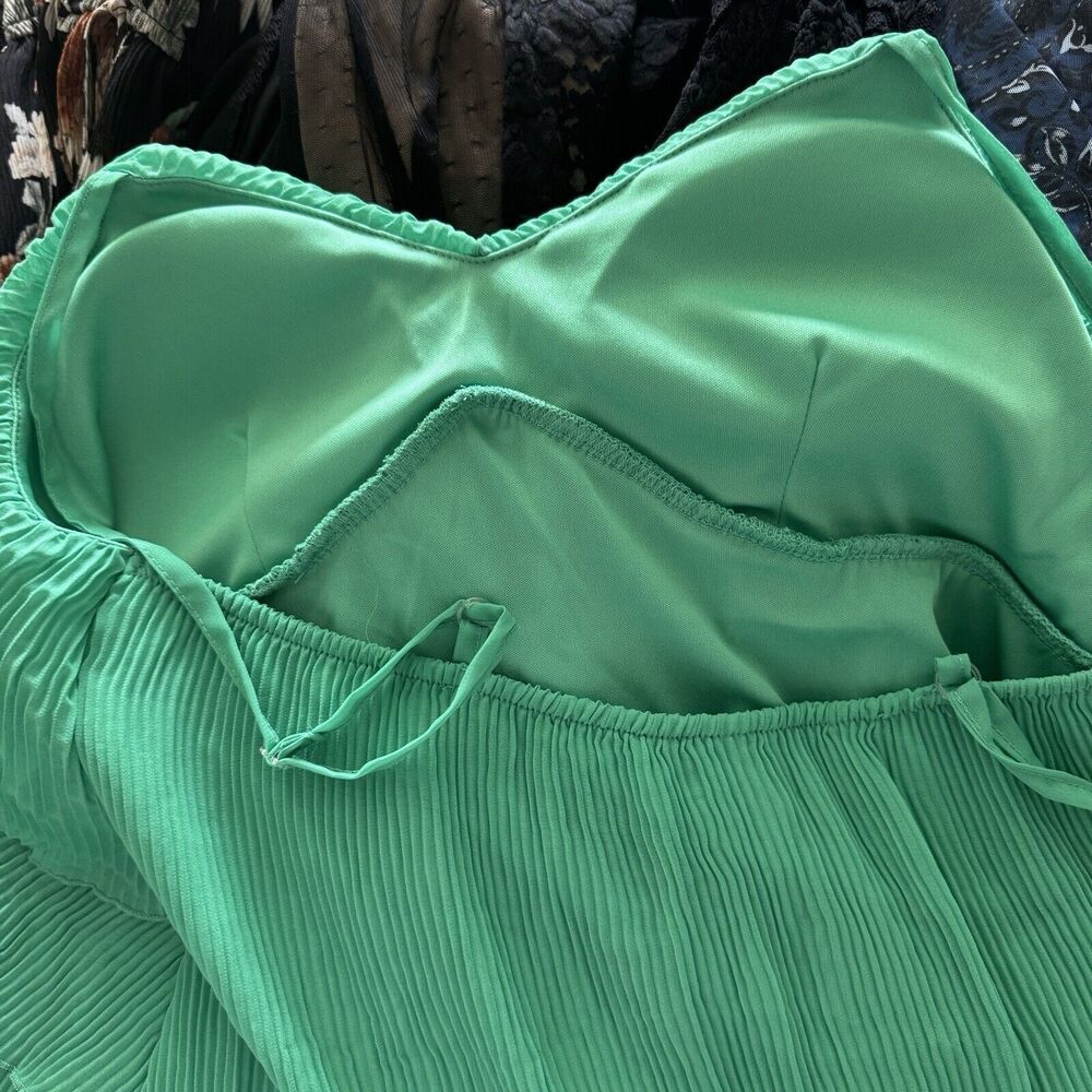 NOBO Jr Womens Tiered Tank Top XL 15-17 Green Bra Boho Y2K Fairycore Boho Retro - Picture 8 of 14